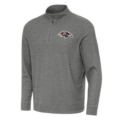 Baltimore Ravens Antigua Heather Black Subtle Quarter-Zip Top
