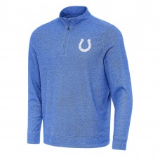 Indianapolis Colts Antigua Heather Royal Subtle Quarter-Zip Top