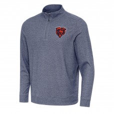 Chicago Bears Antigua Heather Navy Subtle Quarter-Zip Top Chicago Bears Antigua Heather Navy Subtle Quarter-Zip Top