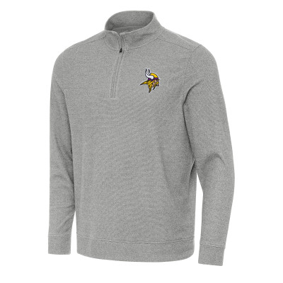 Кофта на короткой молнии Minnesota Vikings Antigua Subtle - Heather Gray