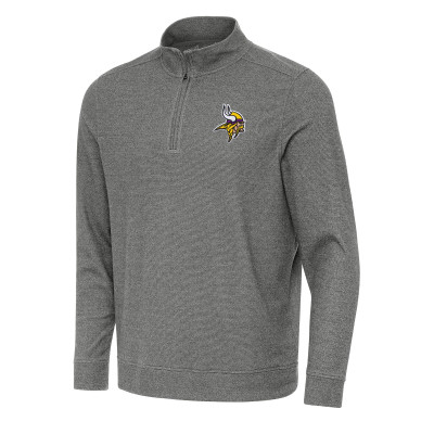 Кофта на короткой молнии Minnesota Vikings Antigua Subtle - Heather Black
