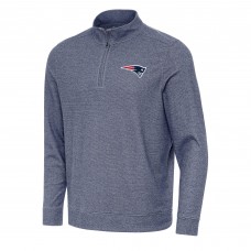 Кофта на короткой молнии New England Patriots Antigua Subtle - Heather Navy