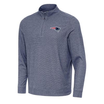 Кофта на короткой молнии New England Patriots Antigua Subtle - Heather Navy