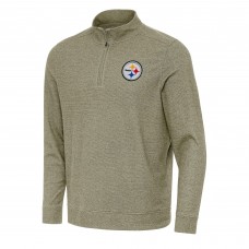 Pittsburgh Steelers Antigua Olive Subtle Quarter-Zip Top