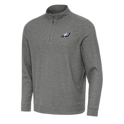 Philadelphia Eagles Antigua Subtle Quarter-Zip Top - Heather Black