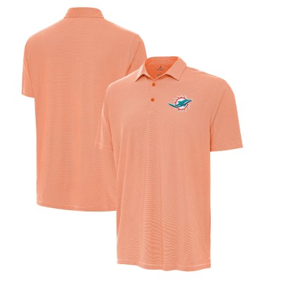 Miami Dolphins Antigua Orange/White Twine Performance Polo