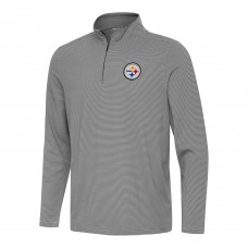 Pittsburgh Steelers Antigua Black/White Twine Quarter-Zip Jacket