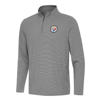 Pittsburgh Steelers Antigua Black/White Twine Quarter-Zip Jacket