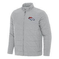 Denver Broncos Antigua Gray Swelter Full-Zip Jacket