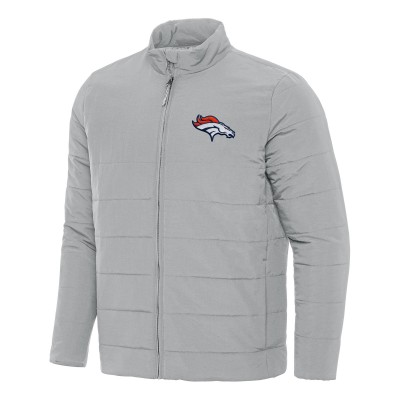 Denver Broncos Antigua Gray Swelter Full-Zip Jacket