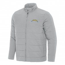 Los Angeles Chargers Antigua Gray Swelter Full-Zip Jacket
