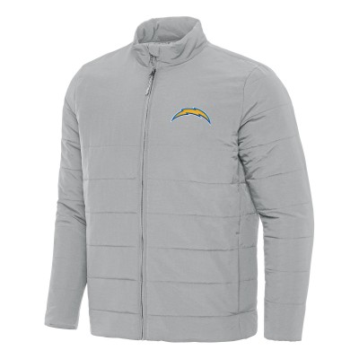 Los Angeles Chargers Antigua Gray Swelter Full-Zip Jacket