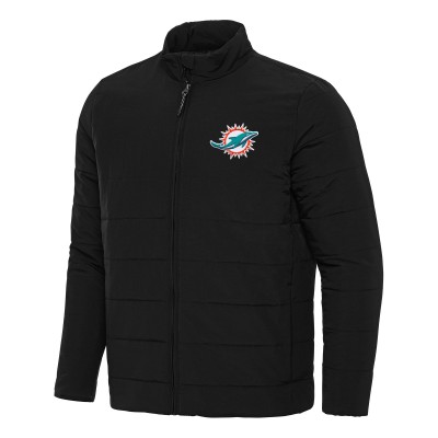 Miami Dolphins Antigua Black Swelter Full-Zip Jacket