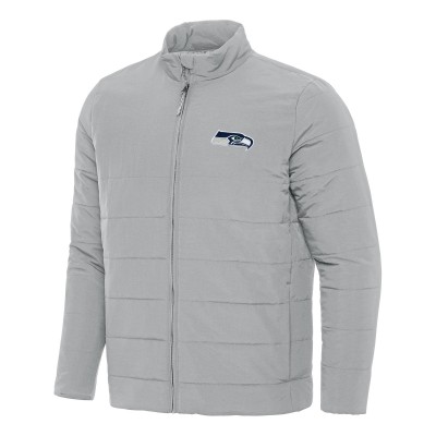 Seattle Seahawks Antigua Gray Swelter Full-Zip Jacket