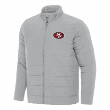 San Francisco 49ers Antigua Gray Swelter Full-Zip Jacket San Francisco 49ers Antigua Gray Swelter Full-Zip Jacket