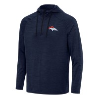 Толстовка Denver Broncos Antigua Heather Navy Spikes Quarter-Zip