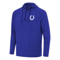 Indianapolis Colts Antigua Heather Royal Spikes Quarter-Zip Pullover Hoodie