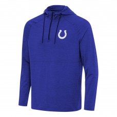 Indianapolis Colts Antigua Heather Royal Spikes Quarter-Zip Pullover Hoodie