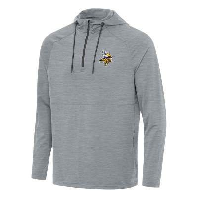 Толстовка на короткой молнии Minnesota Vikings Antigua Spikes - Heather Gray