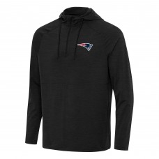 New England Patriots Antigua Heather Black Spikes Quarter-Zip Pullover Hoodie New England Patriots Antigua Heather Black Spikes Quarter-Zip Pullover Hoodie