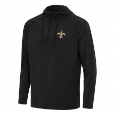 Кофта на короткой молнии New Orleans Saints Antigua Heather Black Spikes