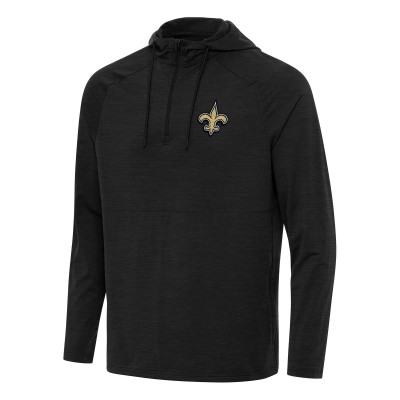 Кофта на короткой молнии New Orleans Saints Antigua Heather Black Spikes