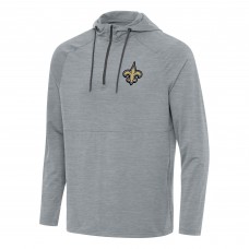 Кофта на короткой молнии New Orleans Saints Antigua Heather Gray Spikes