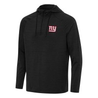 New York Giants Antigua Heather Black Spikes Quarter-Zip Pullover Hoodie