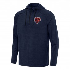 Толстовка Chicago Bears Antigua Heather Navy Spikes Quarter-Zip
