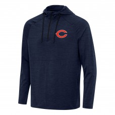 Толстовка Chicago Bears Antigua Heather Navy Spikes Quarter-Zip
