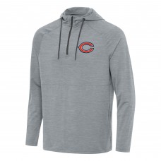 Толстовка Chicago Bears Antigua Heather Gray Spikes Quarter-Zip