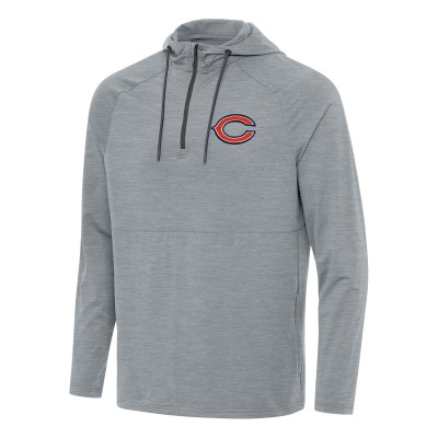 Толстовка Chicago Bears Antigua Heather Gray Spikes Quarter-Zip
