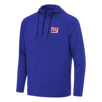 New York Giants Antigua Heather Royal Spikes Quarter-Zip Pullover Hoodie