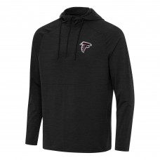 Толстовка на короткой молнии Atlanta Falcons Antigua Heather Black Spikes