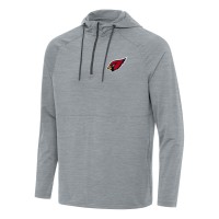 Arizona Cardinals Antigua Heather Gray Spikes Quarter-Zip Pullover Hoodie