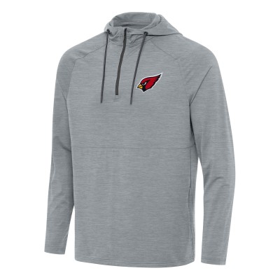 Arizona Cardinals Antigua Heather Gray Spikes Quarter-Zip Pullover Hoodie