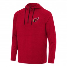 Arizona Cardinals Antigua Heather Red Spikes Quarter-Zip Pullover Hoodie