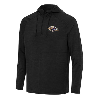 Толстовка на короткой молнии Baltimore Ravens Antigua Spikes - Heather Black