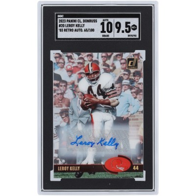Leroy Kelly Cleveland Browns Autographed 2023 Panini Clearly Donruss 03 Retro #20 #65/100 SGC Authenticated 9.5/10 Card