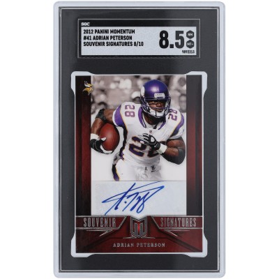 Adrian Peterson Minnesota Vikings Autographed 2012 Panini Momentum #41 #8/10 SGC Authenticated 8.5 Card