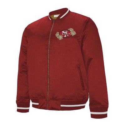 San Francisco 49ers Mitchell & Ness Scarlet AAPI Apex Collection Heavyweight Satin Full-Snap Jacket
