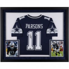 Игровая джерси Micah Parsons Dallas Cowboys Autographed Fanatics Authentic SM Deluxe Framed Navy Nike Limited