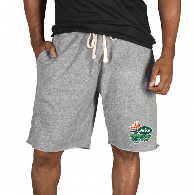 New York Jets Concepts Sport Gray Mainstream Tri-Blend Shorts