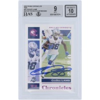 CeeDee Lamb Dallas Cowboys Autographed 2020 Panini Chronicles Pink #25 Beckett Fanatics Witnessed Authenticated 9/10 Rookie Card