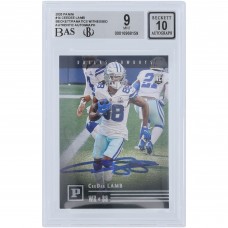CeeDee Lamb Dallas Cowboys Autographed 2020 Panini #PA-14 Beckett Fanatics Witnessed Authenticated 9/10 Rookie Card