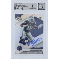 Micah Parsons Dallas Cowboys Autographed 2021 Panini Mosaic Silver #257 Beckett Fanatics Witnessed Authenticated 9/10 Rookie Card