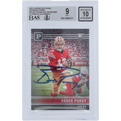 Brock Purdy San Francisco 49ers Autographed 2022 Panini Chronicles #PA-19 Beckett Fanatics Witnessed Authenticated 9/10 Rookie Card