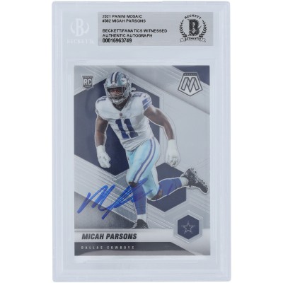 Micah Parsons Dallas Cowboys Autographed 2021 Panini Mosaic #362 Beckett Fanatics Witnessed Authenticated Rookie Card