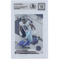Micah Parsons Dallas Cowboys Autographed 2021 Panini Mosaic #362 Beckett Fanatics Witnessed Authenticated 10 Rookie Card