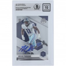 Micah Parsons Dallas Cowboys Autographed 2021 Panini Mosaic #362 Beckett Fanatics Witnessed Authenticated 10 Rookie Card